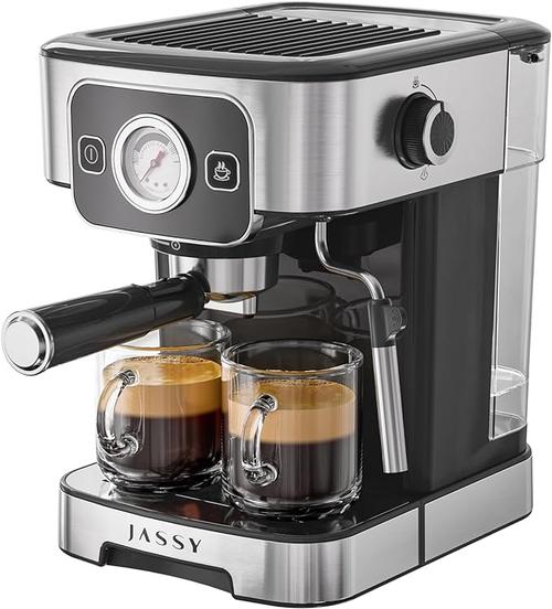 jassy espresso 咖啡机 20 条卡布奇诺咖啡机,带温度表盘,适用于咖啡